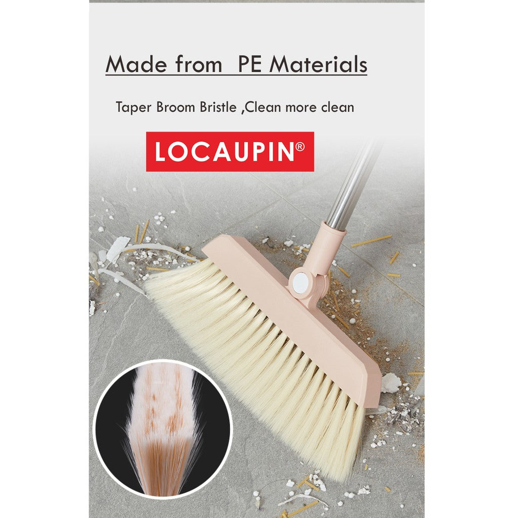 Locaupin Home Kitchen office Floor Broom Dustpan Set Outdoor Broom Set Self-Cleaning Dustpan Teeth Sweeping Tools