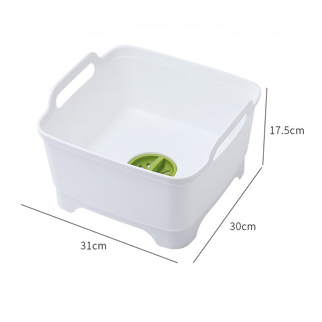 Locaupin Wash & Drain Wash Basin Dishpan with Draining Plug Carry Handles