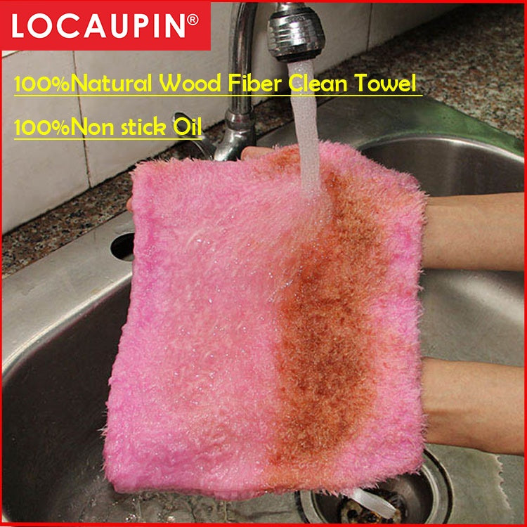 Locaupin Super Absorbent Natural Wood Fiber Cleaning Towel EasyTheory Free of Stain&Grease,Thick Absorbent Towels