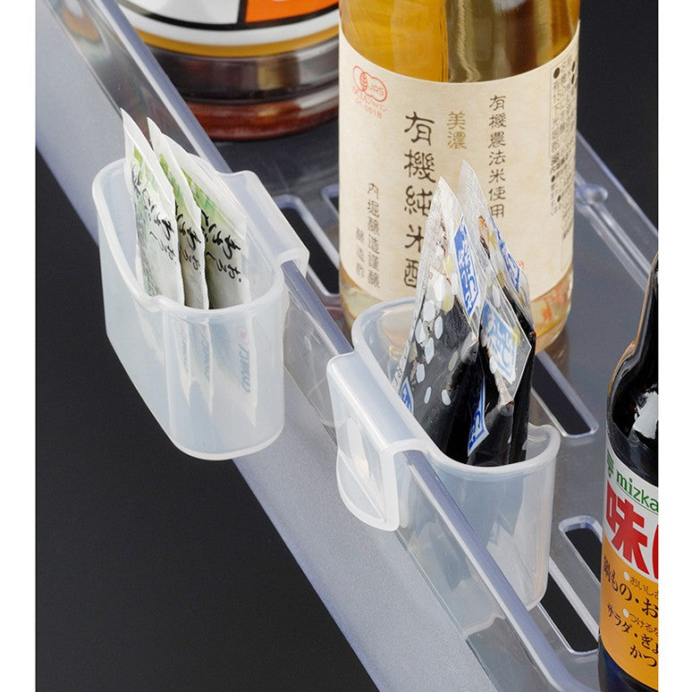 Locaupin Mini Fridge Hanging Organizer for Snacks - Small Size Refrigerator Organizer bins Japandi Style