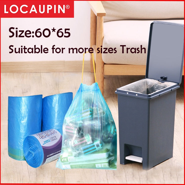 Locaupin 100pcs Garbage/Trash Bags Kitchen Garbage/Trash Bags office Garbage Bags With Rope Bin Bags Trashs Garbage Bags