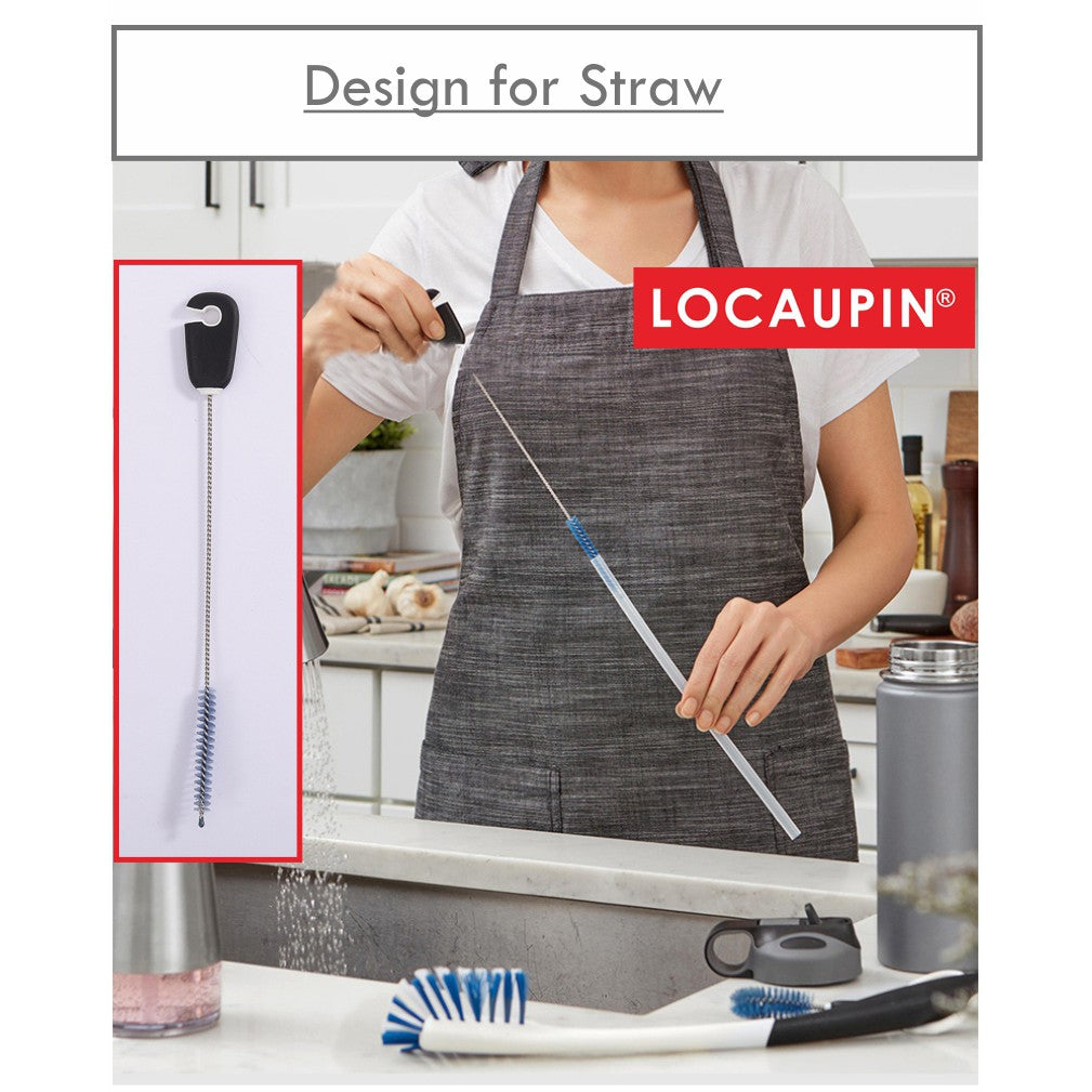 Locaupin Good Grips Long Handle Water Bottle Cleaning Set Milk Bottle Cleaner Brush Bottle Clean Brush Set