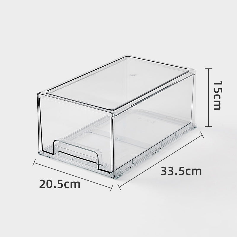 Locaupin Desk Organizer,Stackable Organizer Drawers, Clear Desk Storage Box,Stacking Desktop Organizer for Office &Home