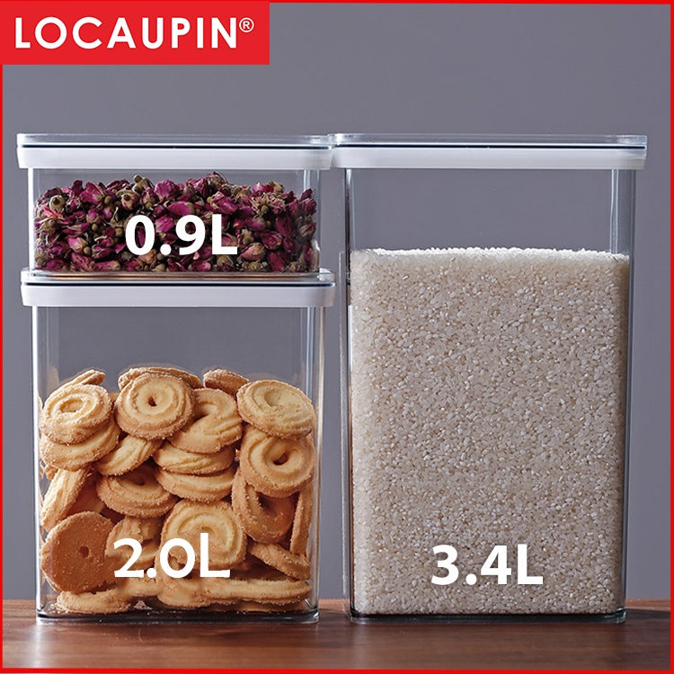 Locaupin Airtight Food Storage Container Clear Pet Kitchen and Pantry Organization Containers Food Dispensers