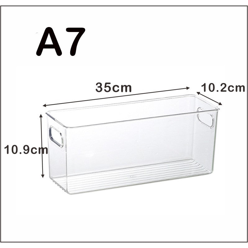 Locaupin Plastic Refrigerator Organizer Bins Fridge Organizers Storage Clear Bin with Handle for Kitchen Pantry