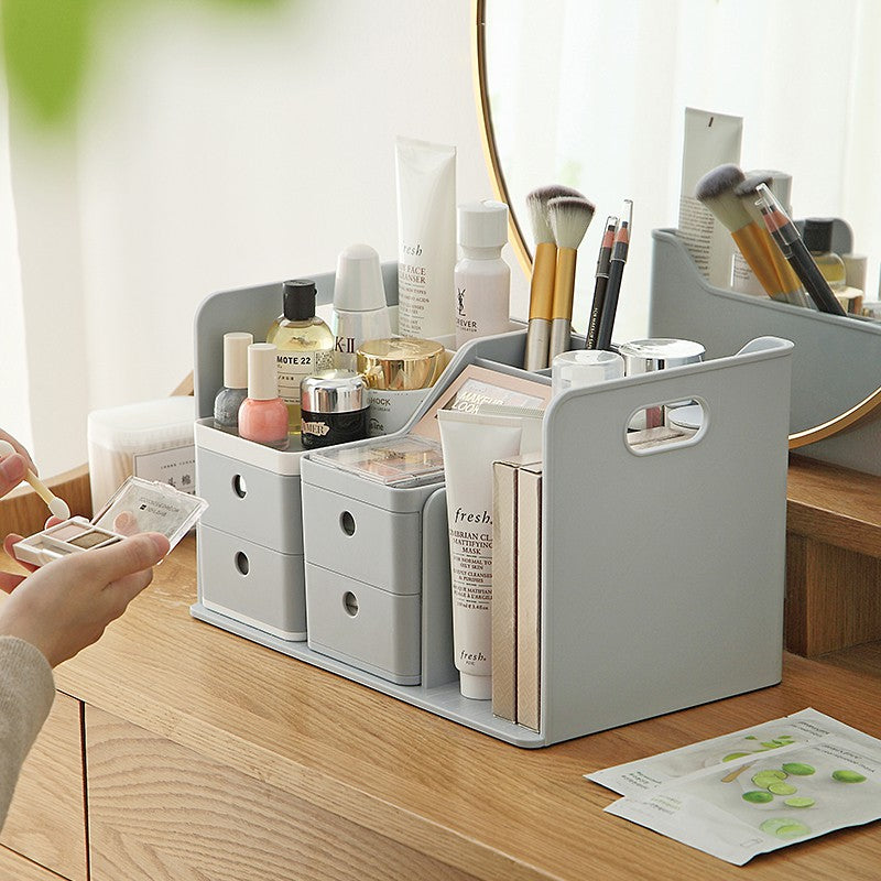 Locaupin Desk Drawer Organizer Shelf with Expandable Storage for Office and Home Tabletop Books Holder