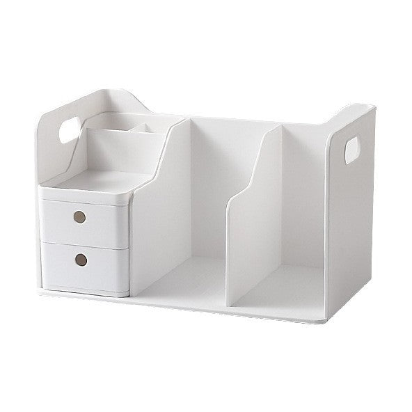Locaupin Desk Drawer Organizer Shelf with Expandable Storage for Office and Home Tabletop Books Holder