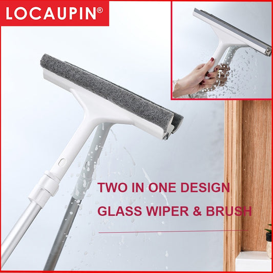 Locaupin Window  Cleaning Brush Window Squeegee Cleaning Tool Car Cleaning Scouring Pad and Rubber Squeegee