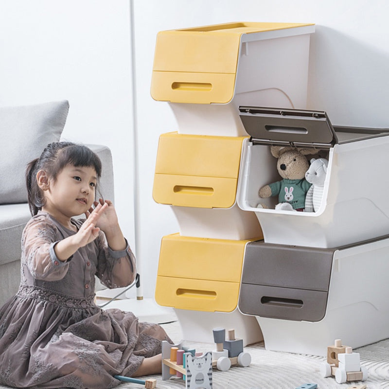 Locaupin High Quality 24/34L Plastic Stackable Storage Bins with Lids Storage Box Stackable Container Organizer