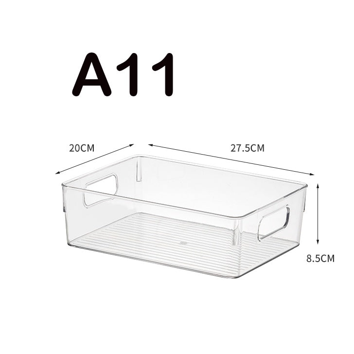 Locaupin Plastic Refrigerator Organizer Bins Fridge Organizers Storage Clear Bin with Handle for Kitchen Pantry