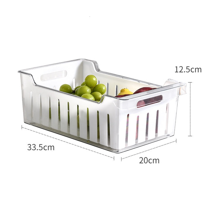 Locaupin Plastic Refrigerator Organizer Bins Fridge Organizers Storage with Removable Compartment Basket with Handle