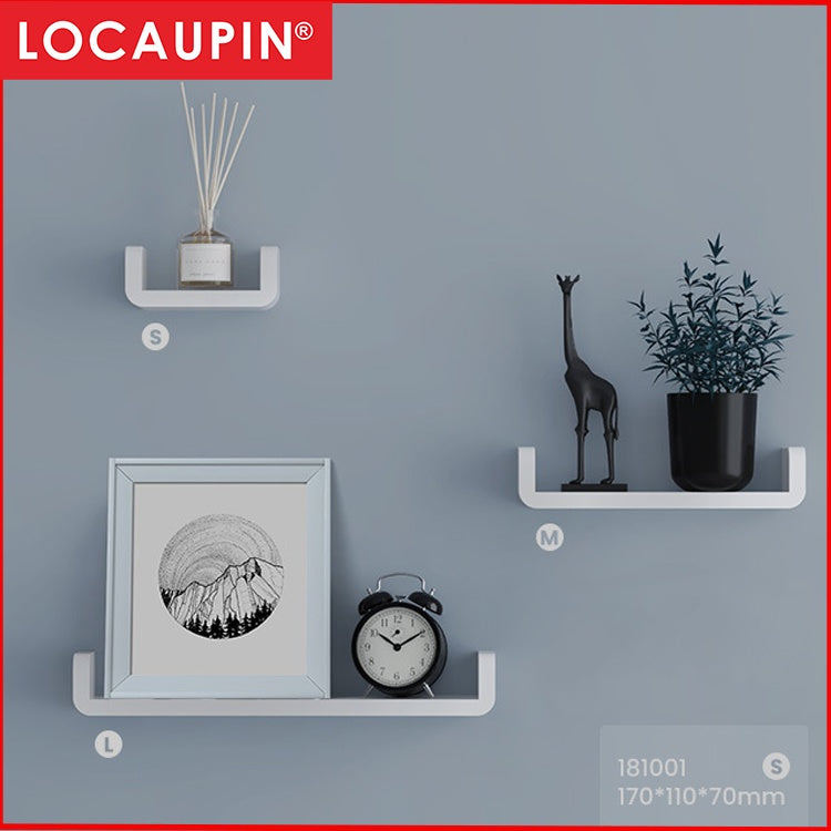 Locaupin Plastic Floating Shelves Wall Mounted Fashion Wall Storage Shelves for Bedroom, Living Room, Bathroom, Kitchen,