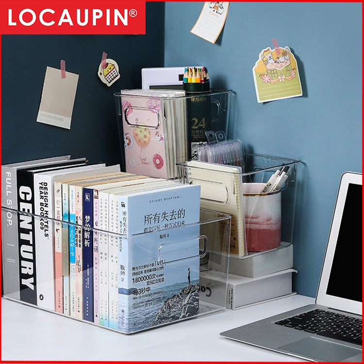 Locaupin Storage Bins office A4 File Stationery Storage Plastic Organizers Cabinet Versatile Kitchen Pantry Organization