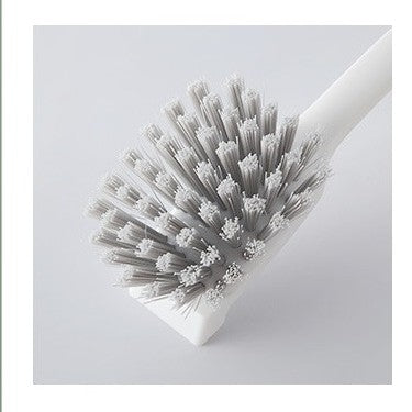 Locaupin Kitchen Brush Sink Bathroom Brushes with Scraper Tip Comfortable Grip Bristles for Pot Pan Cast Dishes Cleaning