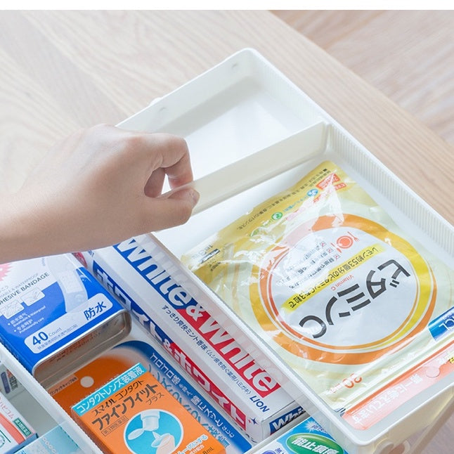 Locaupin Portable Handle Medicine first aid Box Plastic Medicine Basic Organizer. Family small Safety Emergency Medical