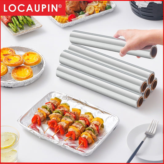 Locaupin Non Stick Aluminum Foil Roll, Grilling Nonstick Foil Wrap for Cooking, Roasting, BBQ, Baking,Non-Stick Coating