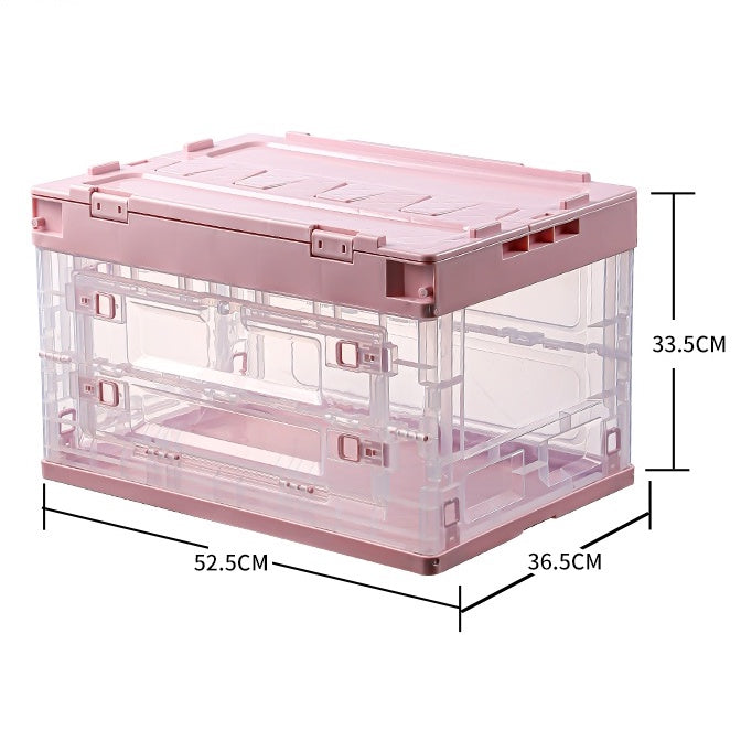 Locaupin Large Collapsible with Removable Storage Bins with Lids-Folding Plastic Stackable Organizer with Handle Baskets