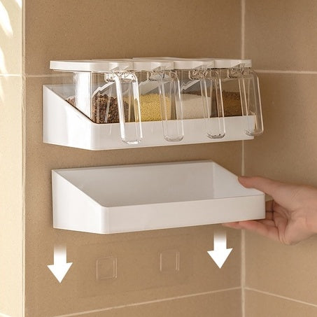 Locaupin Wall Mount Plastic Storage Organizer Holder Basket with Self-Adhesive Suitable Kitchen ,Bathroom,Plastic Hooks