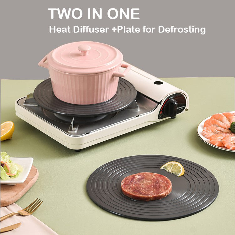 Locaupin Heat Diffuser, Aluminum Defrosting Tray Thawing Plate for Frozen Food, Heat Diffuser for Gas Stovetop