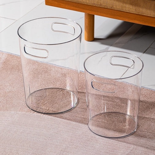 Locaupin Transparent Ice Bucket Holder for Indoor and Outdoor, Multi-purpose Storage,Office Home Trash Can With Handle