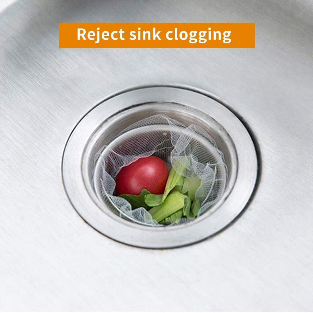 Locaupin 50pcs Sink Strainer Bag Disposable Mesh Strainers Draining Bags for Kitchen and Bathroom
