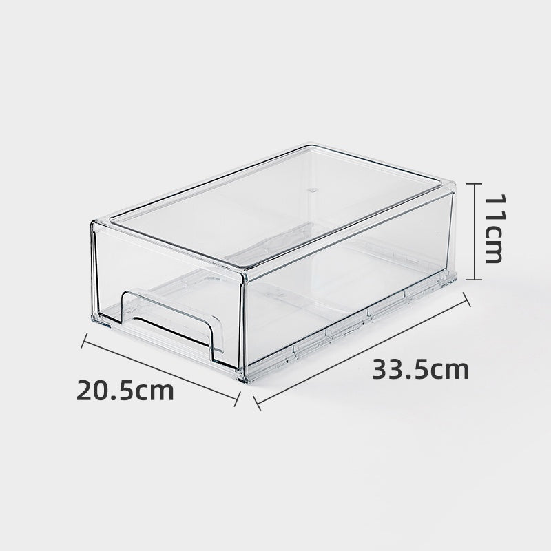 Locaupin Desk Organizer,Stackable Organizer Drawers, Clear Desk Storage Box,Stacking Desktop Organizer for Office &Home