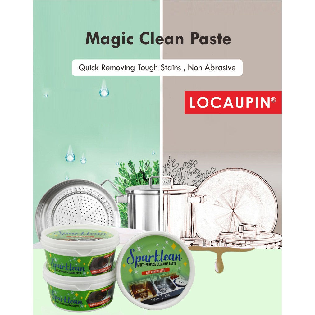 Locaupin Sparklean Magic all Purpose Cleaning Paste Derusting Past Paste Stainless Steel Ceramics Metal Surfaces(150g)
