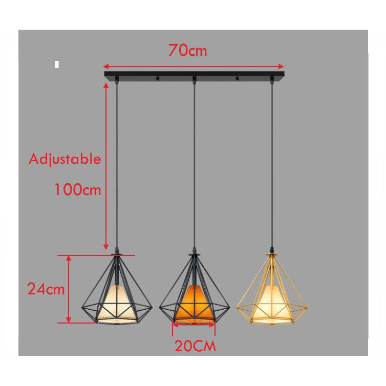 Locaupin Farmhouse Pendant Lighting 3-Light Industrial Modern Hanging Lighting Fixtures for Home Pendant lamp