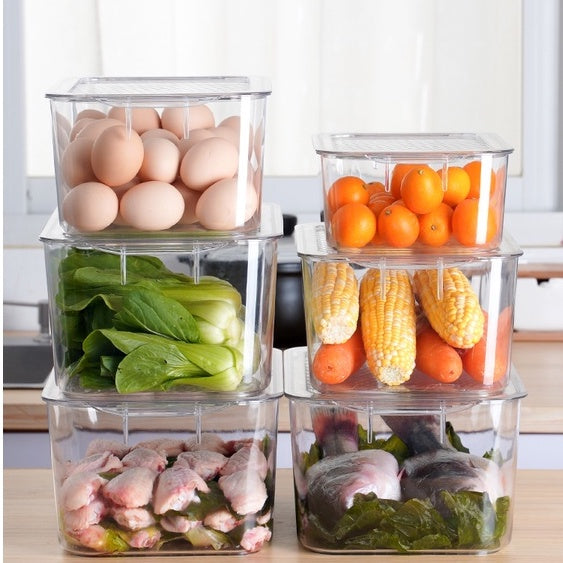 Locaupin Stackable Kitchen Pantry Cabinet, Refrigerator, Freezer Food Handles, Food Container Books Storage Holder