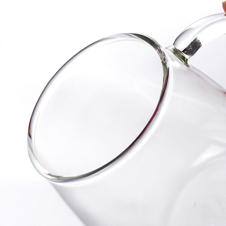 Locaupin 500mL 150℃ Heat-resistant Tea Cups Kits Borosilicate Glass Cups Simple Filtration Teacups Great Coffee Mugs