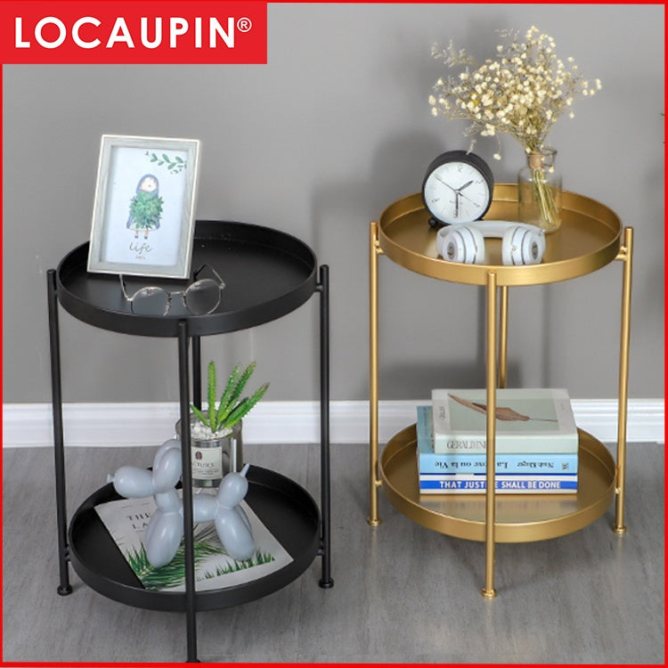 LOCAUPIN Garden Decorative 2Tier Plant Stand Flower Pot Rack Holder Indoor Outdoor Planter Display Shelf Rust-Proof Iron