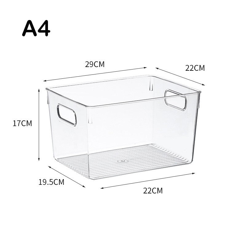 Locaupin Plastic Refrigerator Organizer Bins Fridge Organizers Storage Clear Bin with Handle for Kitchen Pantry