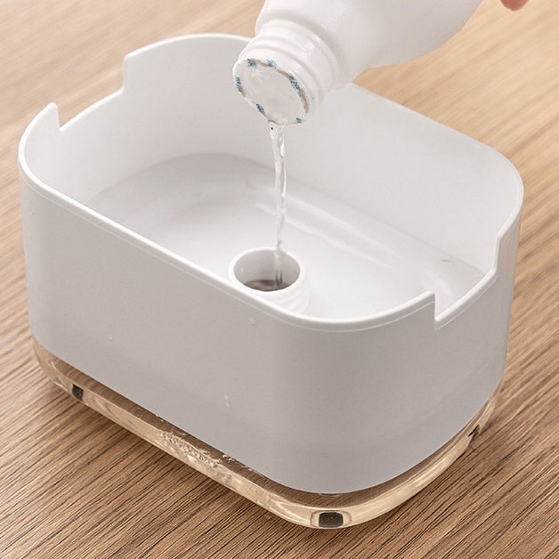 Locaupin High-Quality Soap Dispenser for Kitchen Sink, Countertop Soap Pump with Sponge Caddy Sponge Holder