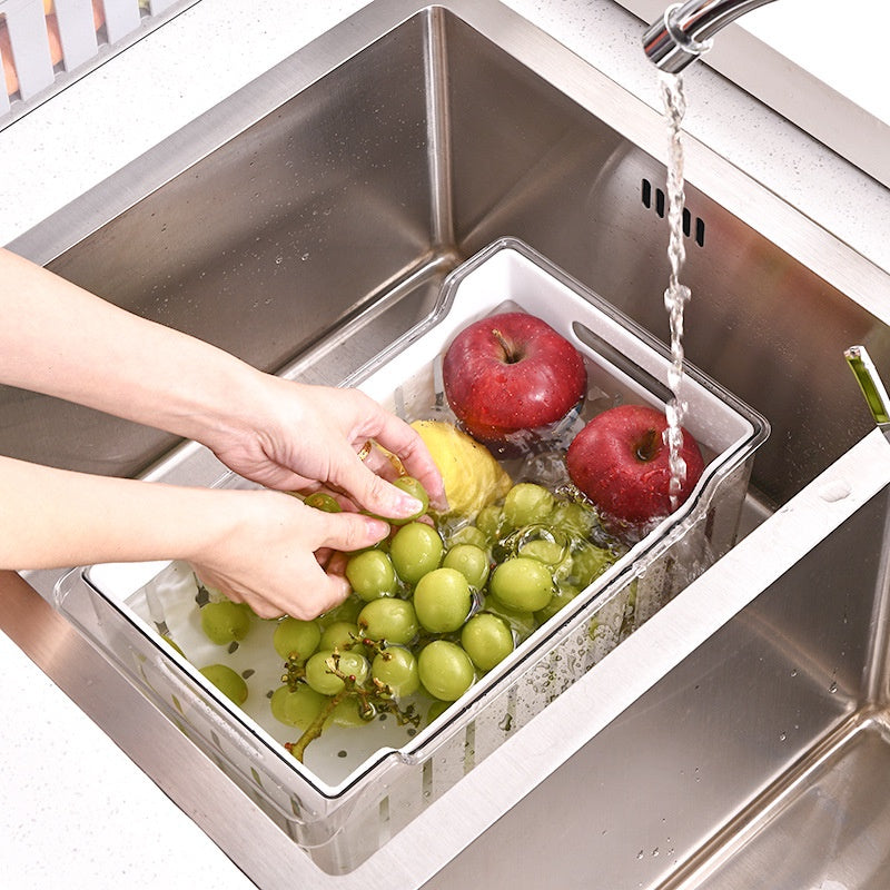 Locaupin Plastic Refrigerator Organizer Bins Fridge Organizers Storage with Removable Compartment Basket with Handle