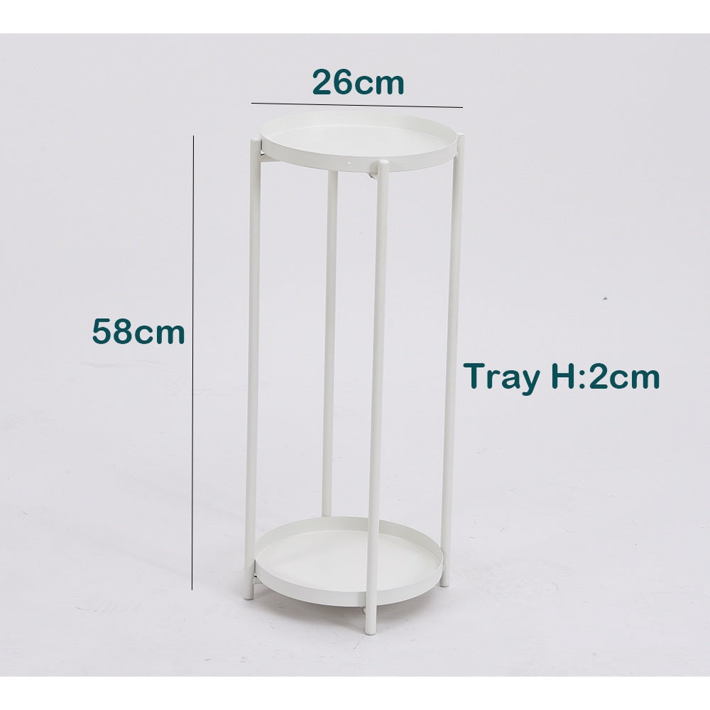 LOCAUPIN Garden Decorative 2Tier Plant Stand Flower Pot Rack Holder Indoor Outdoor Planter Display Shelf Rust-Proof Iron