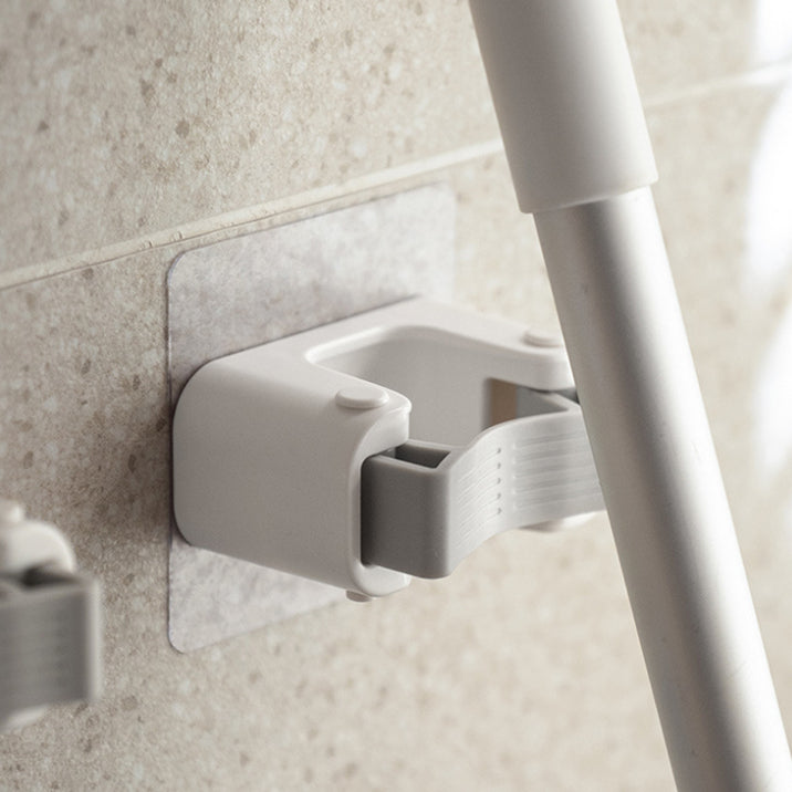 Locaupin Broom Mop Holder, Broom Gripper Holds Self Adhesive Reusable No Drilling