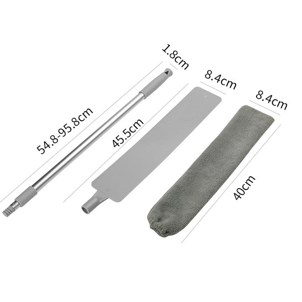 Locaupin Dust Brush Under Appliance Microfiber Duster with Extension Pole Bendable, Washable, Extendable Gap Dusters
