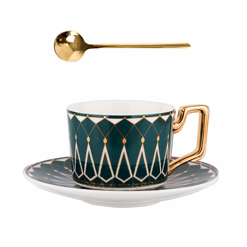 Locaupin Ceramic Tea Cups and Saucers,Cappuccino Cups, Coffee Cups, White Tea Cup Set,British Coffee Cups