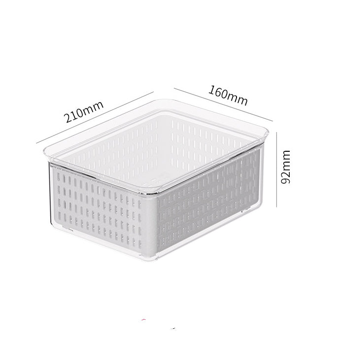 Locaupin Food Storage Containers Stackable Refrigerator Organizer Bins with Lids with Removable Drain Basket