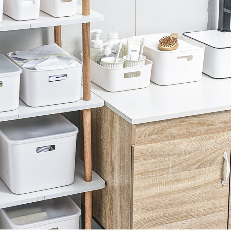 Locaupin Storage Bin Storage Box With Cover for Kitchen Pantry Plastic Organizer Container Desk,Office and Drawer