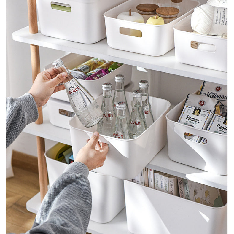 Locaupin Storage Bin Storage Box With Cover for Kitchen Pantry Plastic Organizer Container Desk,Office and Drawer