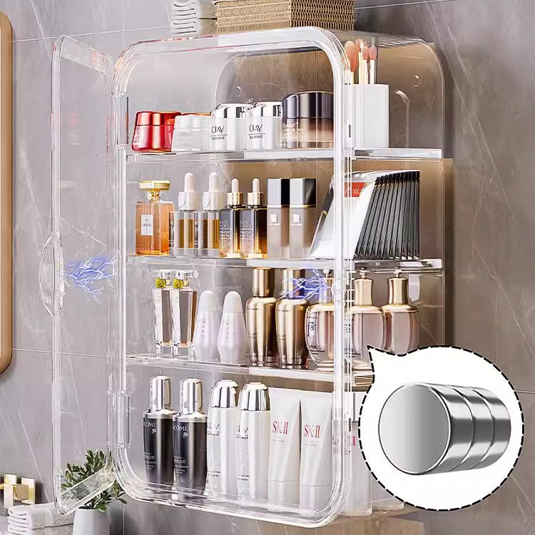 Locaupin Clear Bathroom Storage Display Box Dustproof Storage Showcase Figurines Collection for Toy Dolls Souvenir Model