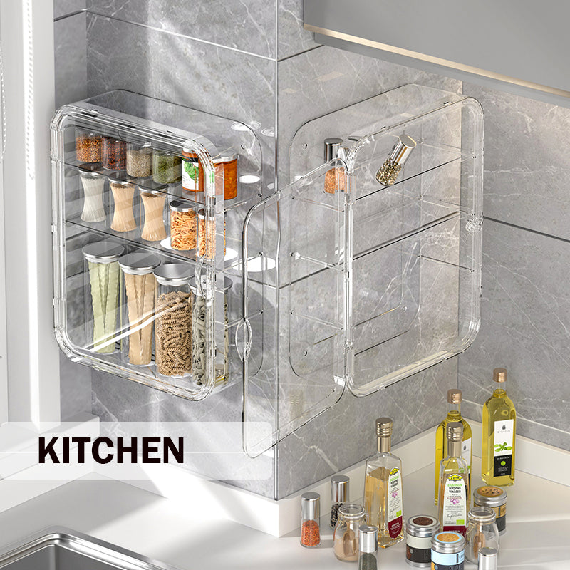 Locaupin Clear Bathroom Storage Display Box Dustproof Storage Showcase Figurines Collection for Toy Dolls Souvenir Model