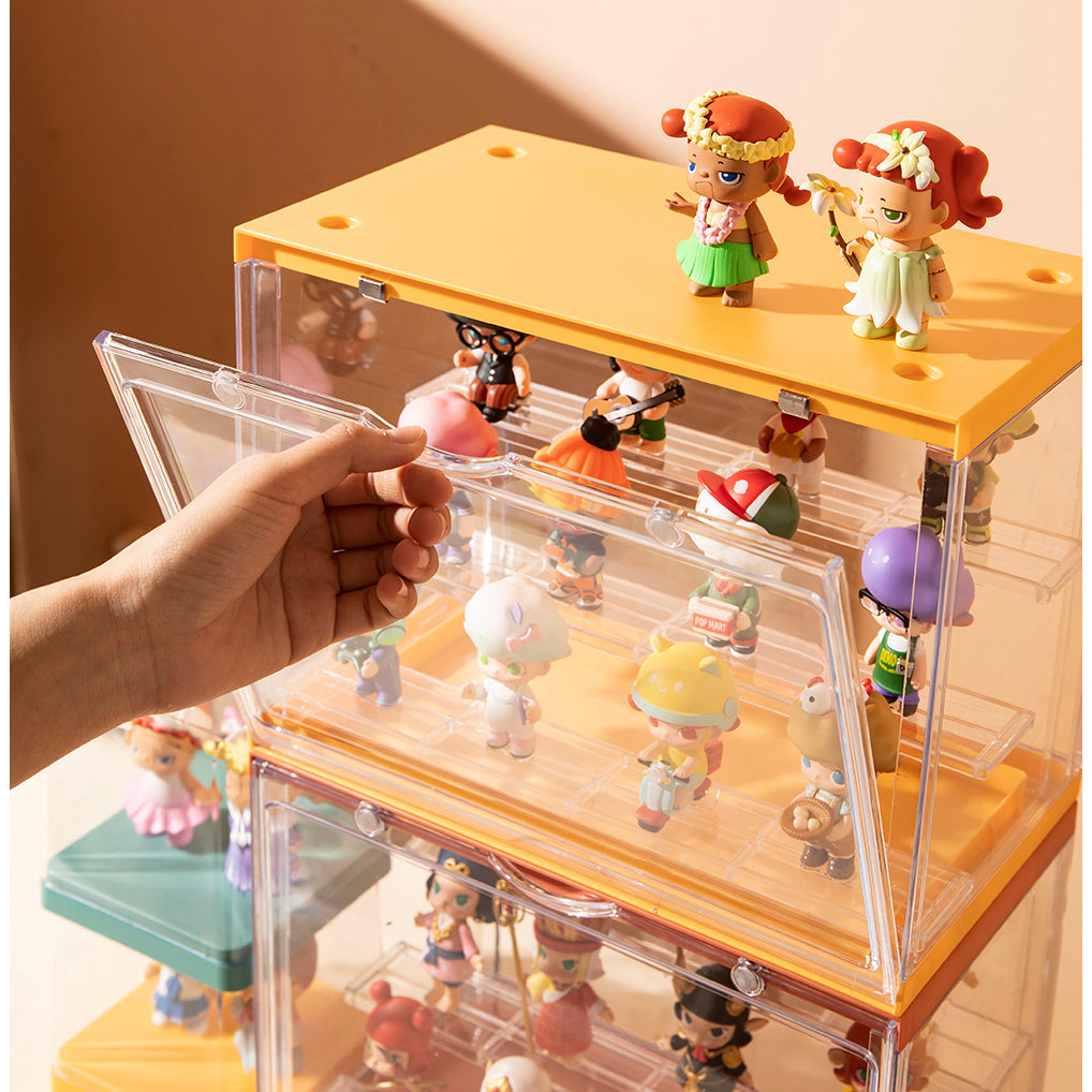 Locaupin Clear Display Case Display Box Dustproof Storage Showcase Figurines Collection for Toy Dolls Souvenirs Models