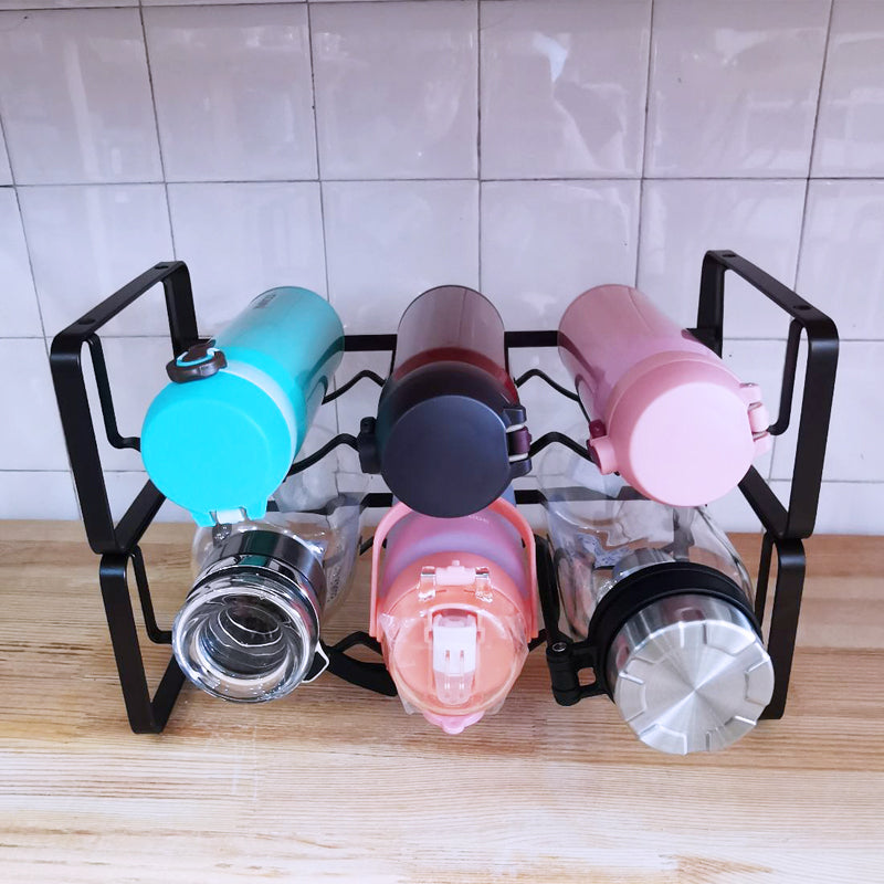 Locaupin Stackable Water Bottle Organizer for Cabinet, Water Bottle Holder, Stackable Water Bottle Storage Rack