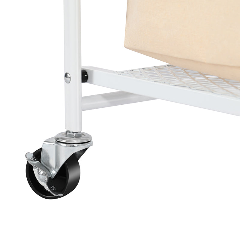 Locaupin Ironing Board Rolling Portable Laundry Sorter with Folding Station with Clothes Holder, Laundry Hamper