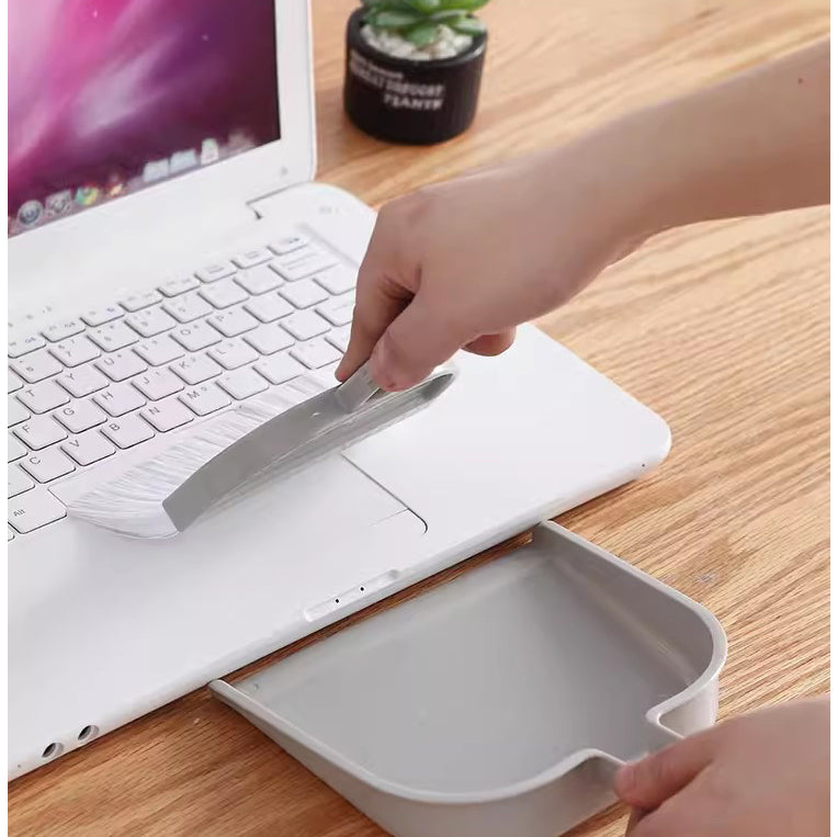 Locaupin White Mini Cleaning Brush Small Broom Dustpans Set Desktop Garbage Sweeper for Desktop Computer Keyboard Cars