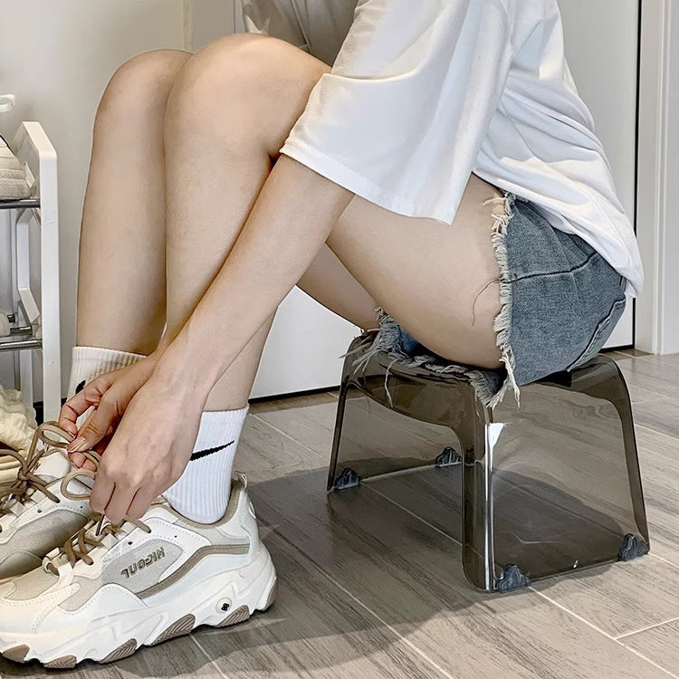 Locaupin Step Stool Clear Foot Stool Bathroom Shower Stool Used as Computer Stand for Adults and Children