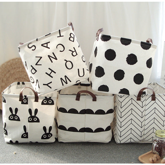 Locaupin Cotton Linen Laundry Storage Basket Laundry Bags