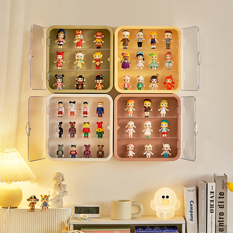 Locaupin Clear Display Case Display Box Dustproof Storage Showcase Figurines Collection for Toy Dolls Souvenirs Models